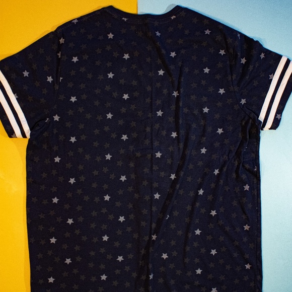 Navy Blue Star Patterned XL T-shirt - Picture 2 of 4
